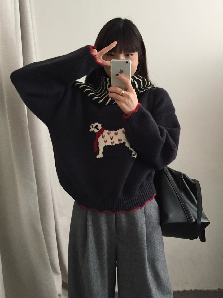 Damen kuscheliger Pullover mit Tiermotiv Mirla-Eva Jonsson