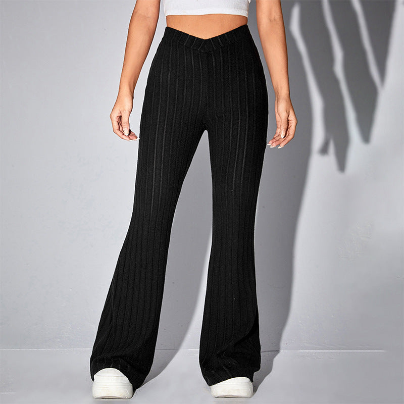 Damen lässige Flared-Hosen aus hochwertigen Strickmaterialien Mirla-Eva Jonsson