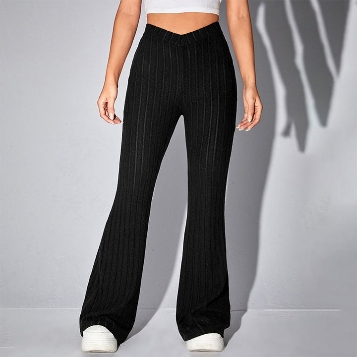 Damen lässige Flared-Hosen aus hochwertigen Strickmaterialien Mirla-Eva Jonsson