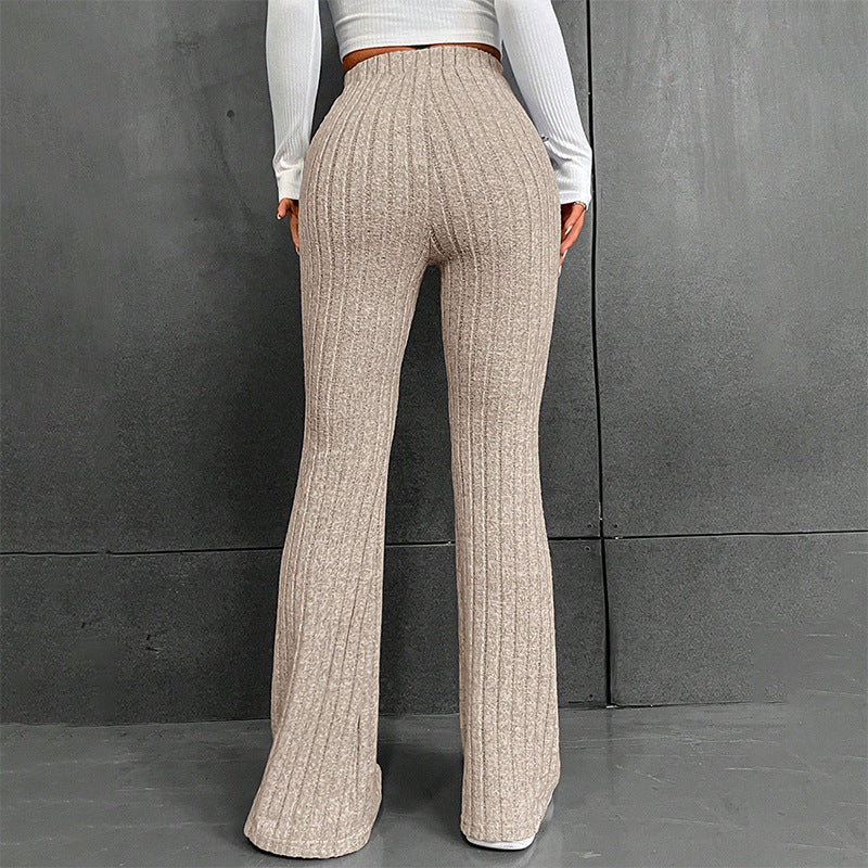 Damen lässige Flared-Hosen aus hochwertigen Strickmaterialien Mirla-Eva Jonsson