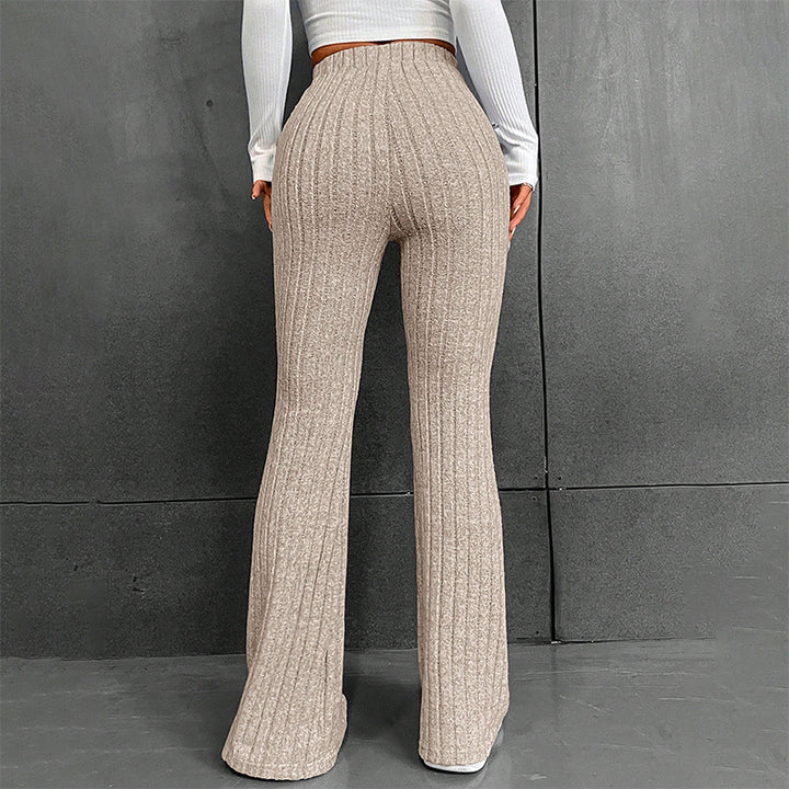 Damen lässige Flared-Hosen aus hochwertigen Strickmaterialien Mirla-Eva Jonsson