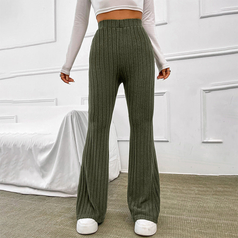 Damen lässige Flared-Hosen aus hochwertigen Strickmaterialien Mirla-Eva Jonsson