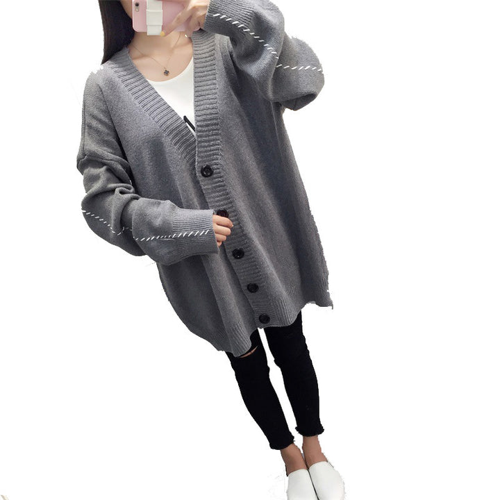 Damen lässige Strickjacke mit übergroßem Schnitt und großen Knöpfen Mirla-Eva Jonsson