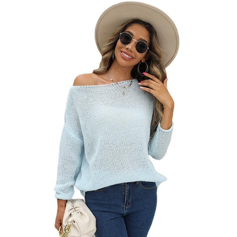 Damen lässiger Strickpullover mit offenem Maschenmuster und lässigem Schnitt Mirla-Eva Jonsson