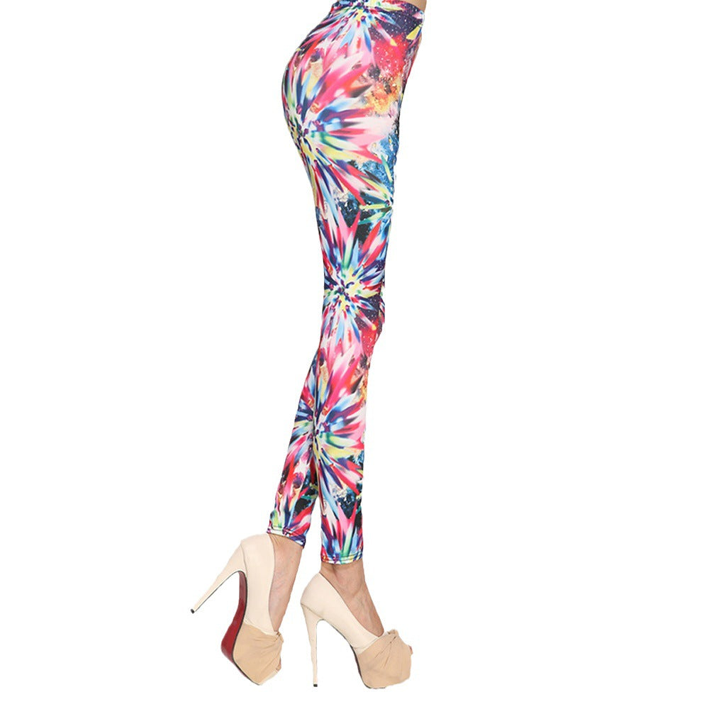 Damen leggings med iögonfallande stjärn- och randtryck Mirla-Eva Jonsson