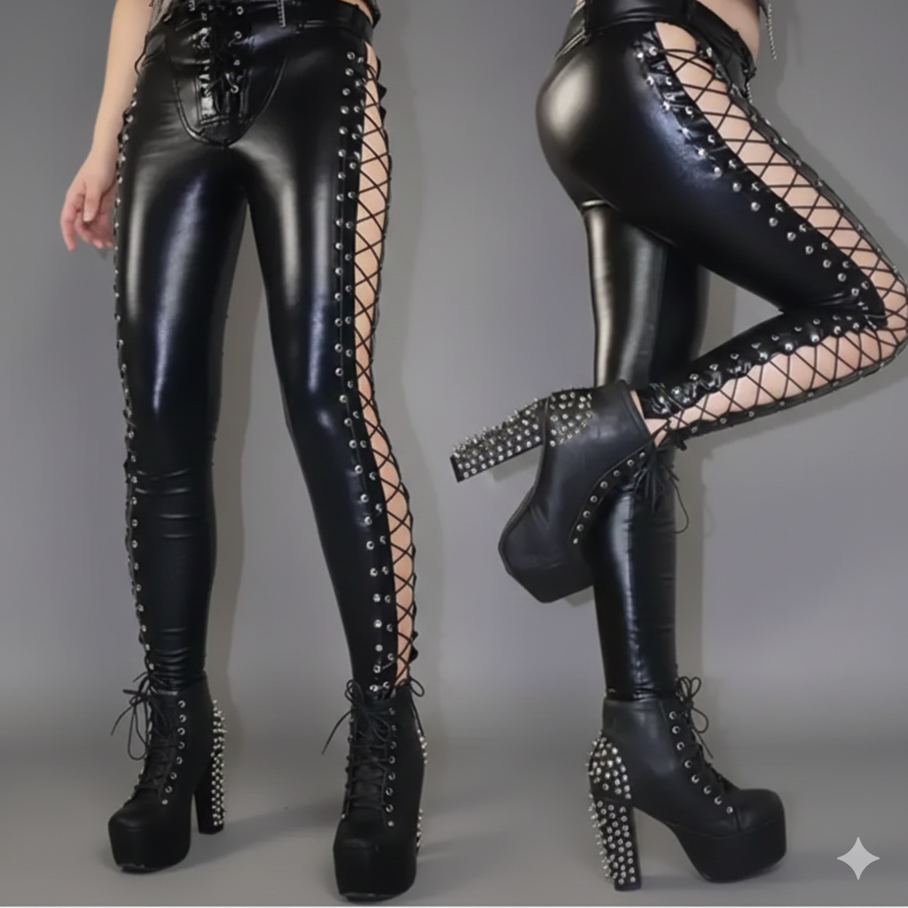 Damen leggings med trendig snördesign på sidan Mirla-Eva Jonsson