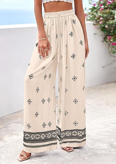 Damen loose summer pants with boho pattern Mirla-Eva Jonsson
