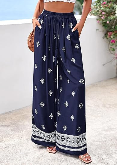 Damen loose summer pants with boho pattern Mirla-Eva Jonsson