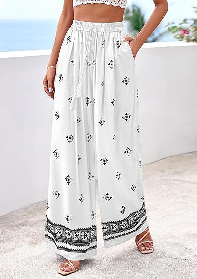 Damen loose summer pants with boho pattern Mirla-Eva Jonsson