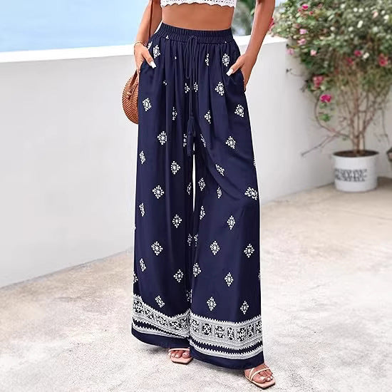Damen loose summer pants with boho pattern Mirla-Eva Jonsson
