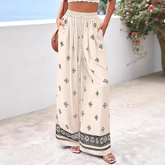 Damen loose summer pants with boho pattern Mirla-Eva Jonsson