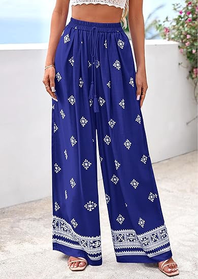 Damen loose summer pants with boho pattern Mirla-Eva Jonsson