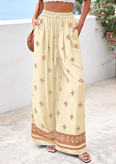 Damen loose summer pants with boho pattern Mirla-Eva Jonsson