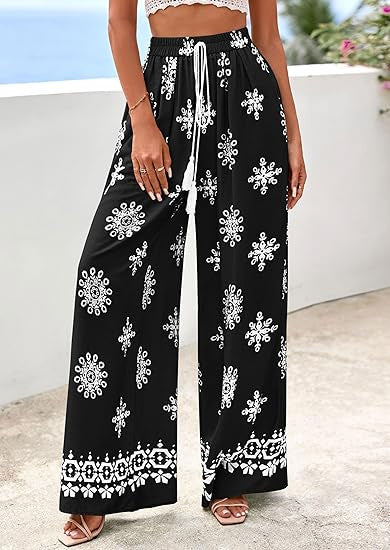 Damen loose summer pants with boho pattern Mirla-Eva Jonsson