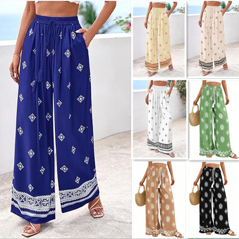 Damen loose summer pants with boho pattern Mirla-Eva Jonsson