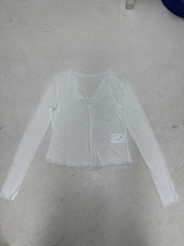 Damen luftig chiffon-top med voluminösa volangdetaljer Mirla-Eva Jonsson