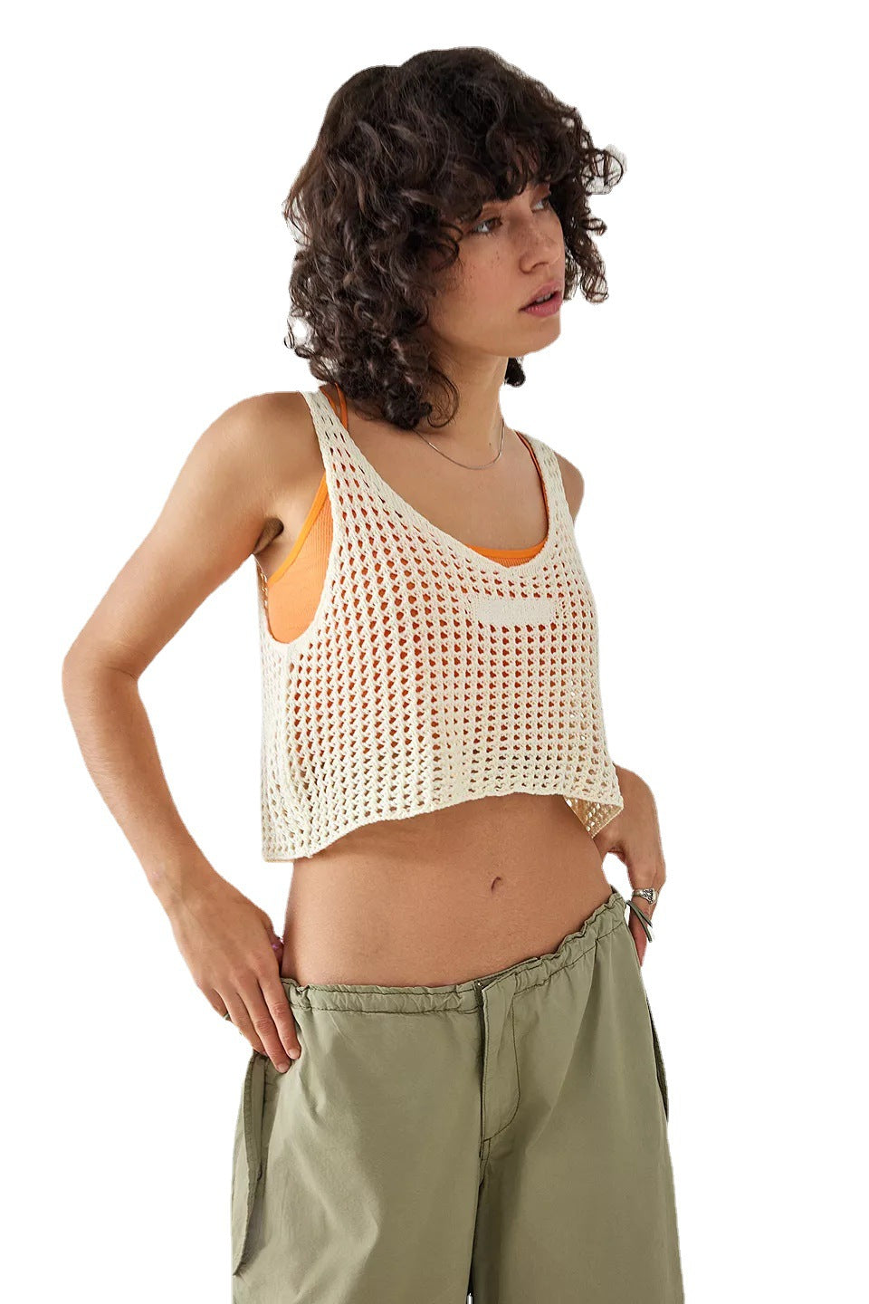 Damen luftig nätverk crop-top Mirla-Eva Jonsson