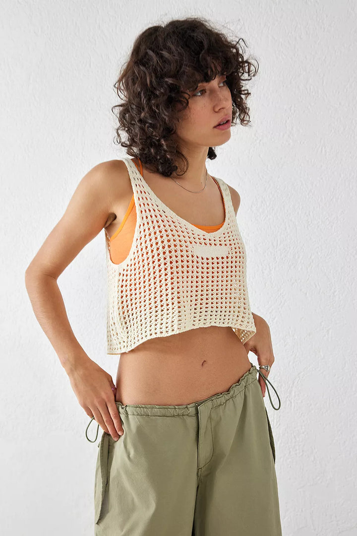Damen luftig nätverk crop-top Mirla-Eva Jonsson