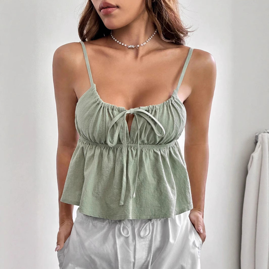 Damen luftig ruffle-top med justerbare stropper Mirla-Eva Jonsson