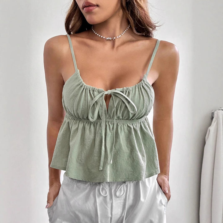Damen luftig ruffle-top med justerbare stropper Mirla-Eva Jonsson