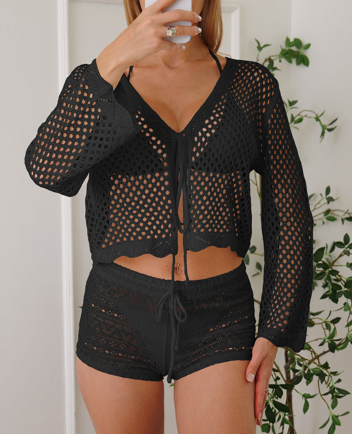 Damen luftig stickad blus Mirla-Eva Jonsson