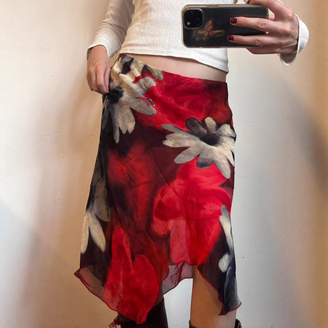 Damen luftiga sommar-shorts med blommönster och vid passform Mirla-Eva Jonsson