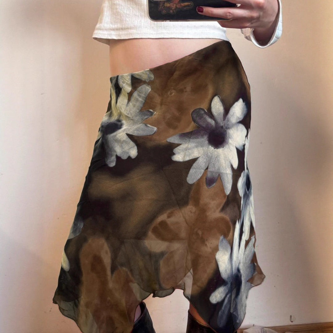 Damen luftiga sommar-shorts med blommönster och vid passform Mirla-Eva Jonsson