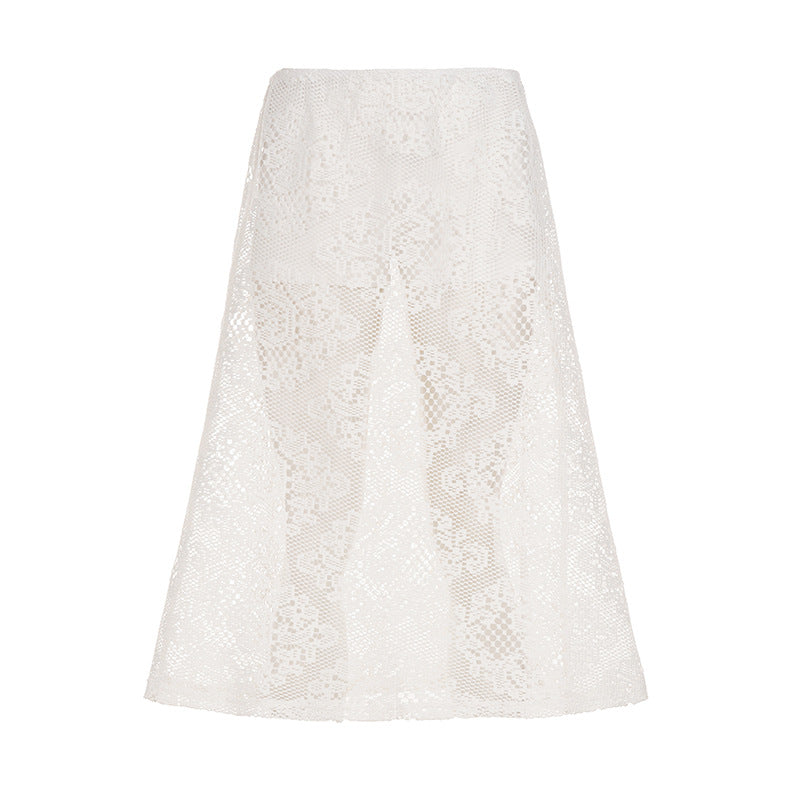 Damen maxi skirt in exquisite lace fabric with side slit Mirla-Eva Jonsson