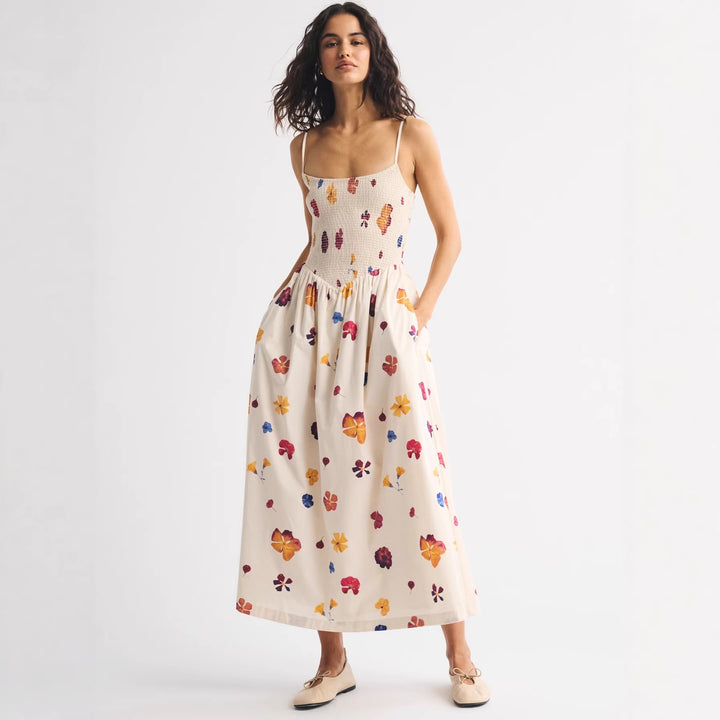 Damen maxikjol med blommönster och elastisk midja Mirla-Eva Jonsson