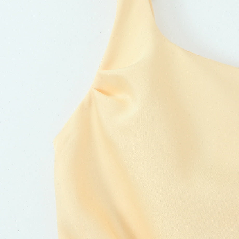 Damen maxikjol med elegant fyrkantig halsringning och raffinerade draperingar Mirla-Eva Jonsson