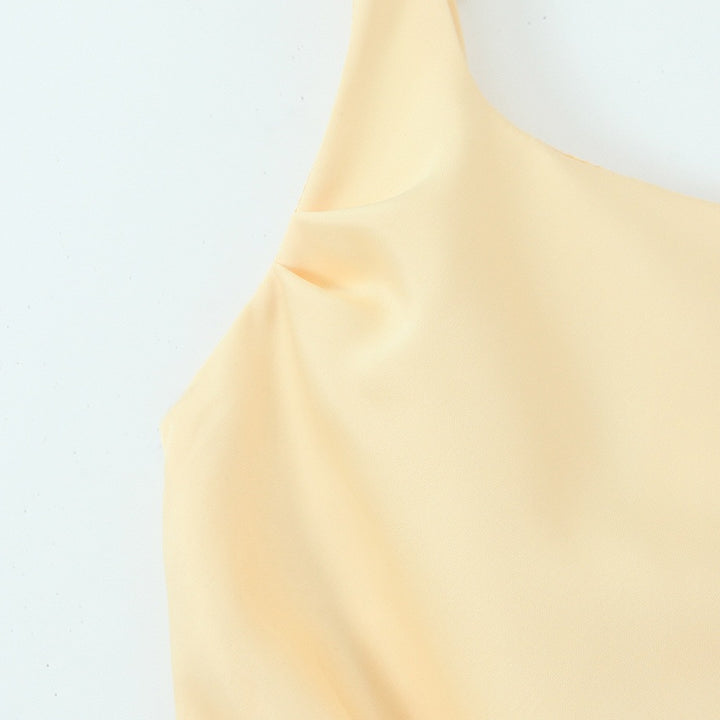 Damen maxikjol med elegant fyrkantig halsringning och raffinerade draperingar Mirla-Eva Jonsson