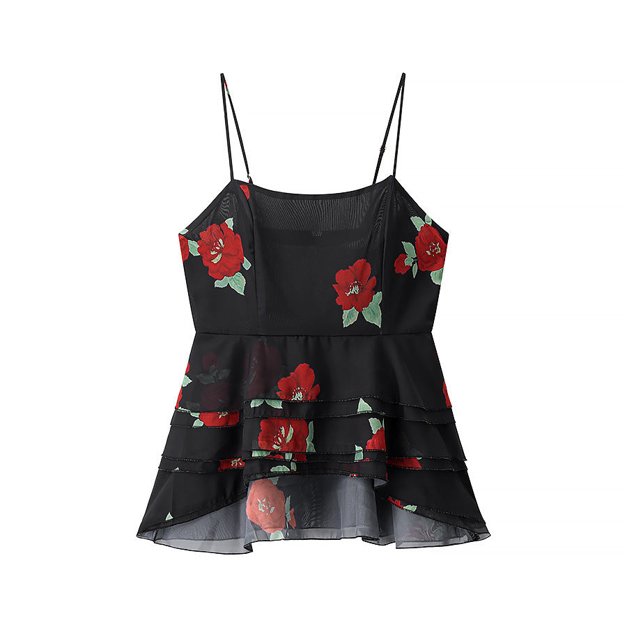 Damen maxikjol med floral design och genomskinlig look Mirla-Eva Jonsson