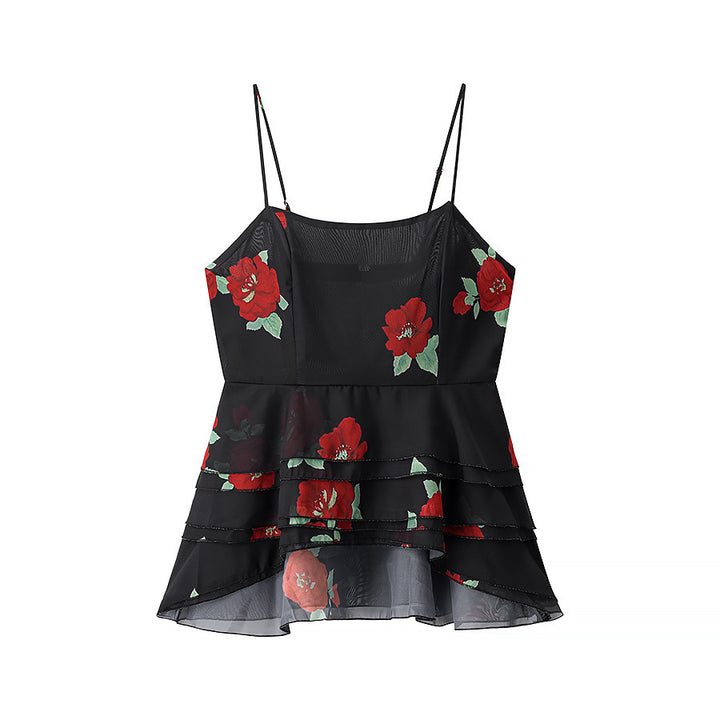 Damen maxikjol med floral design och genomskinlig look Mirla-Eva Jonsson