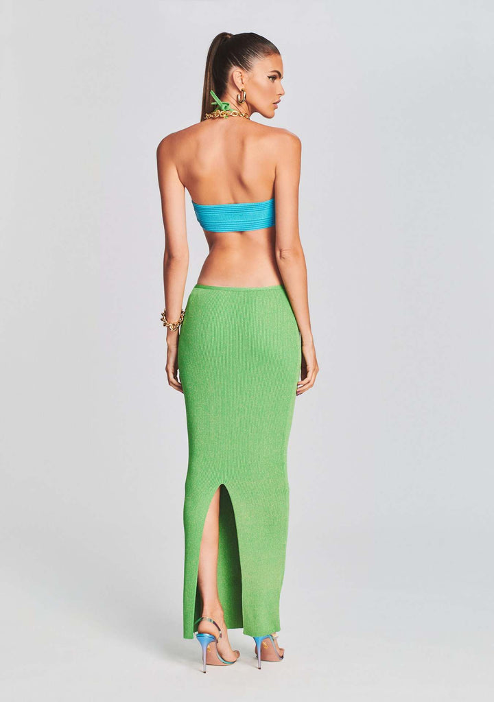 Damen maxiklänning med kreativ cut-out-design och avskuren överdel Mirla-Eva Jonsson
