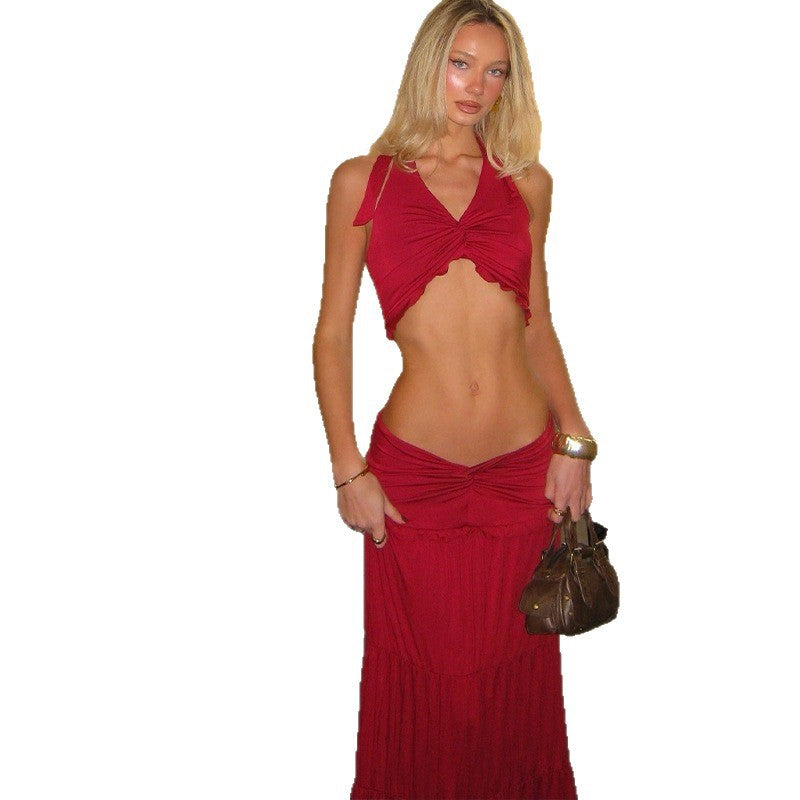 Damen maxiklänning med lekfull cut-out och volangdetaljer Mirla-Eva Jonsson