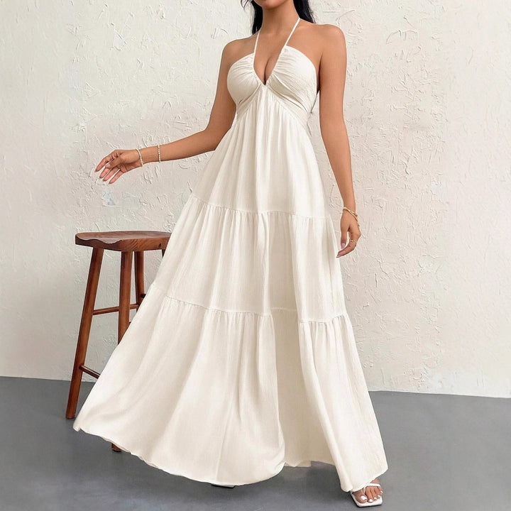 Damen maxiklänning med off-shoulder design och drapering Mirla-Eva Jonsson
