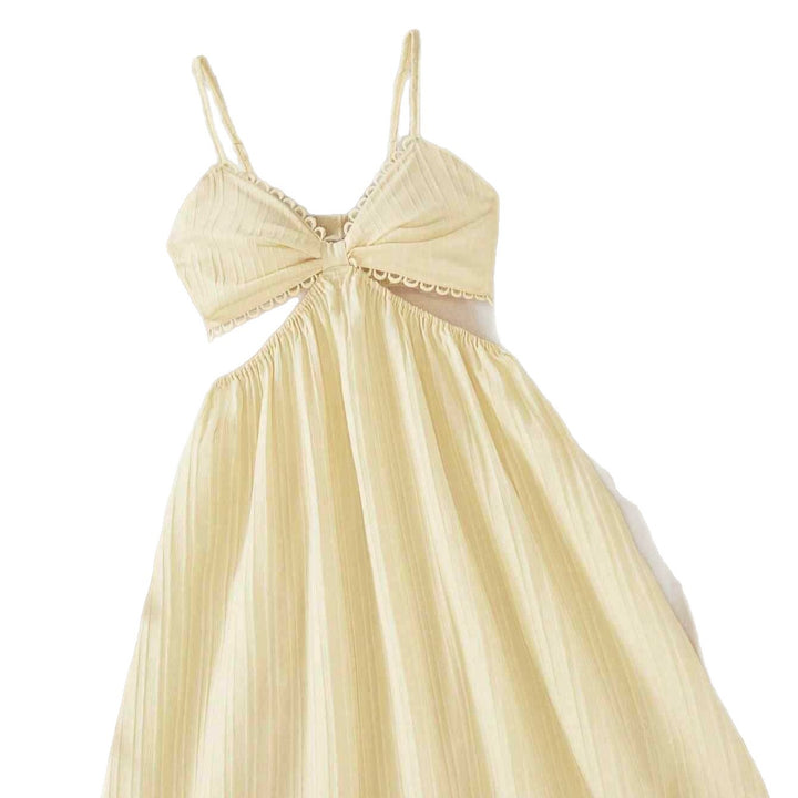 Damen maxikleid med ömtåliga volanger och justerbara spaghetti-remmar Mirla-Eva Jonsson