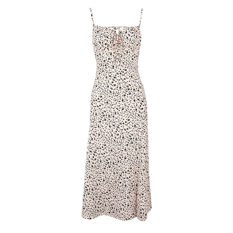 Damen maxikleid mit zarten blumenmustern und spaghettiträgern Mirla-Eva Jonsson