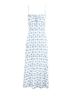 Damen maxikleid mit zarten blumenmustern und spaghettiträgern Mirla-Eva Jonsson