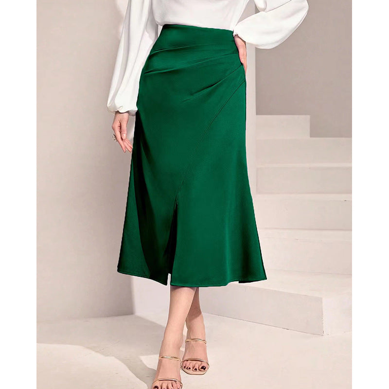 Damen midiskirt med asymmetrisk snitt och elegant slits Mirla-Eva Jonsson