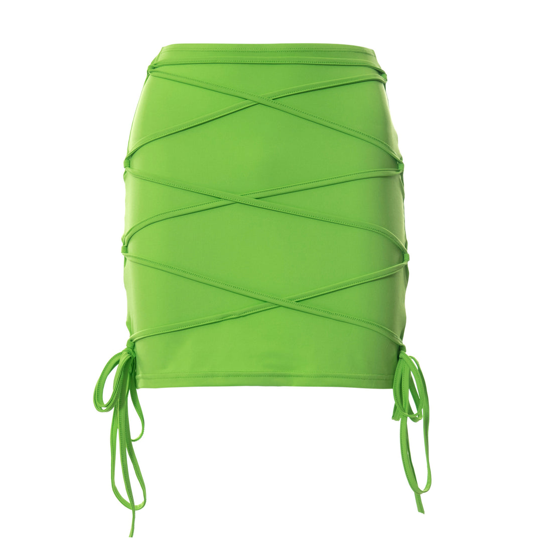 Damen mini skirt with crossed design and adjustable strings Mirla-Eva Jonsson