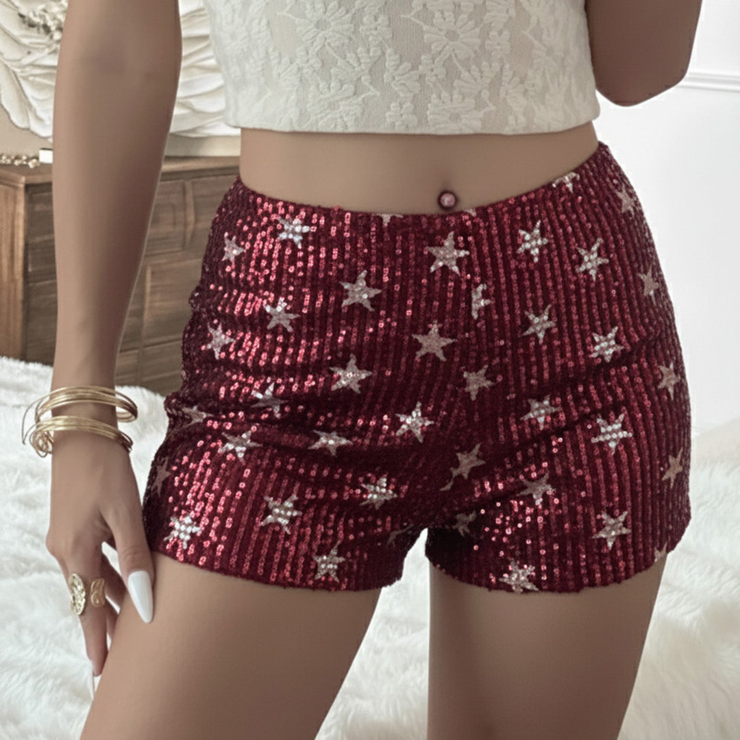 Damen mini skirt with sparkling sequins and playful polka dot design Mirla-Eva Jonsson
