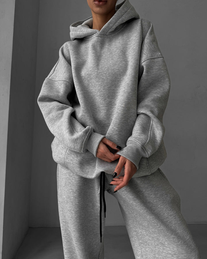 Damen moderiktigt oversize-hoodie-set med avslappnad passform och elastisk midja Mirla-Eva Jonsson
