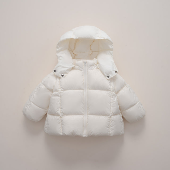 Damen moderne Daunenjacke mit abnehmbarer Kapuze und elastischen Bündchen Mirla-Eva Jonsson