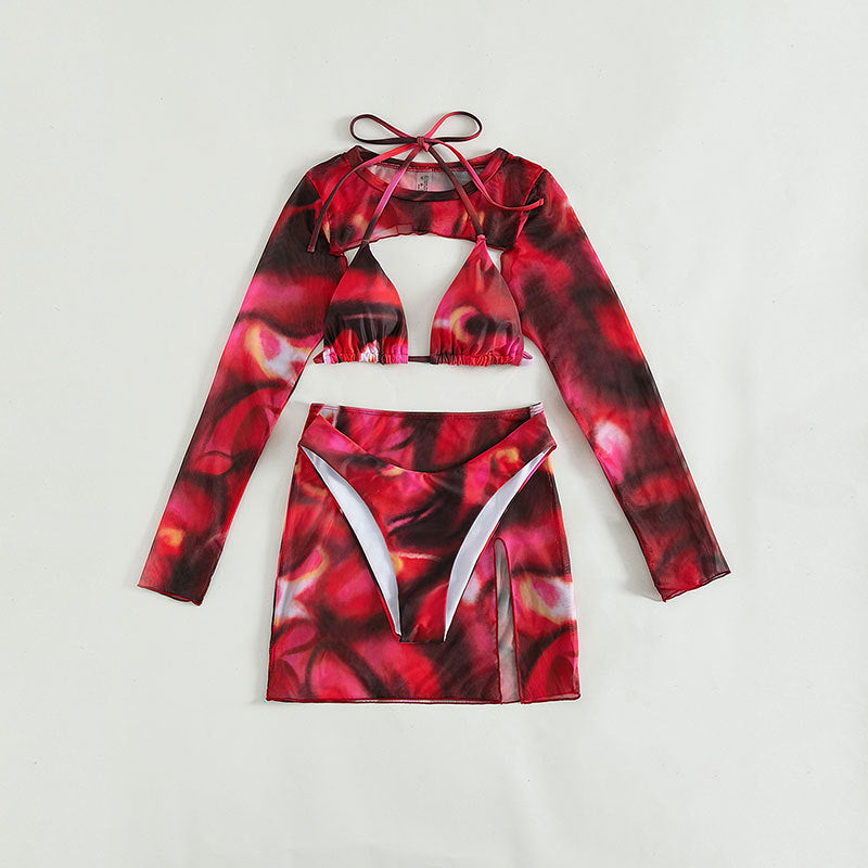 Damen modernt Crop-Top med lång ärm och asymmetrisk kjol Mirla-Eva Jonsson