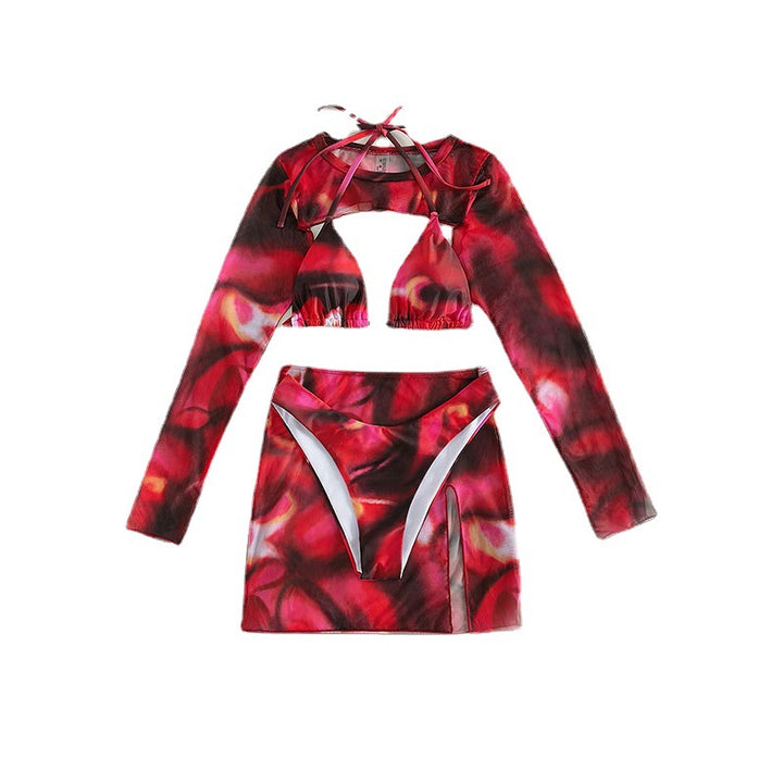 Damen modernt Crop-Top med lång ärm och asymmetrisk kjol Mirla-Eva Jonsson