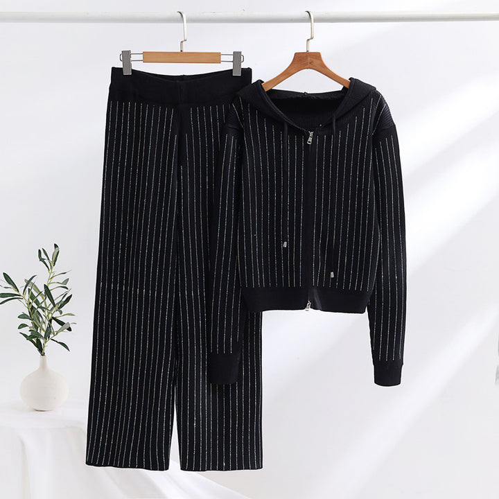 Damen modernt loungewear-set med hög krage och dragkedja Mirla-Eva Jonsson