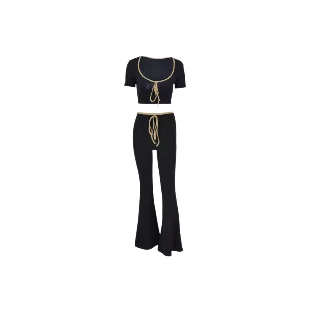 Damen modisch cropped topp med vid byxlinning Mirla-Eva Jonsson