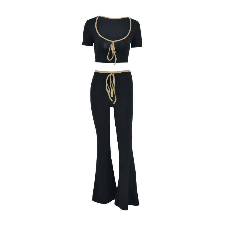 Damen modisch cropped topp med vid byxlinning Mirla-Eva Jonsson