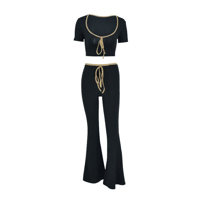 Damen modisch cropped topp med vid byxlinning Mirla-Eva Jonsson